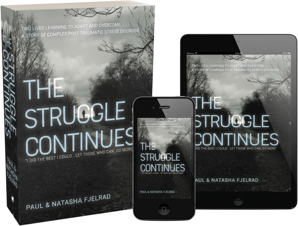 The Struggle Continues in paperback, and as an ebook on a phone and a tablet